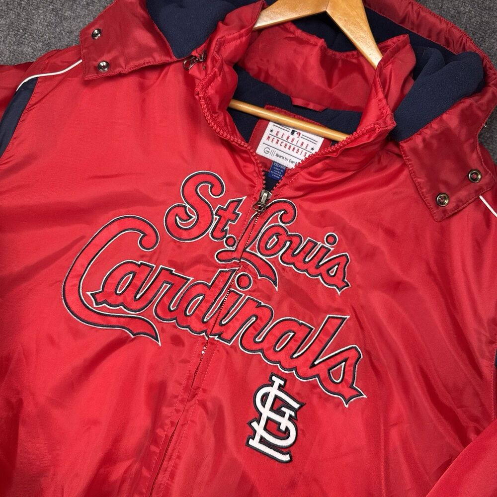 NWT Vintage Y2K MLB G-III St Louis Cardinals Logo Quilted Puffer Coat Hooded XXL